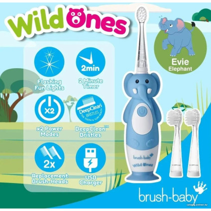 Электрическая зубная щетка Brush-Baby WildOnes Elephant