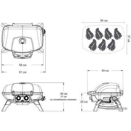 Портативный газовый гриль Napoleon TravelQ 285-1