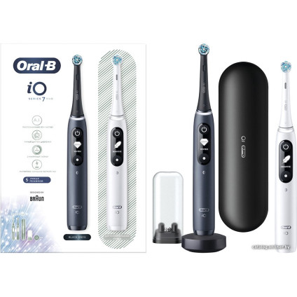 Комплект зубных щеток Oral-B iO 7 Duo (черный/белый) 4210201363040