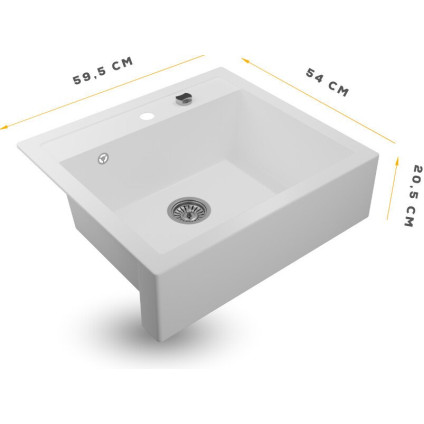 Кухонная мойка Kernau KGS I 60 1B Retro Pure White