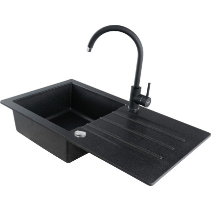 Кухонная мойка Kernau KGS A 50 1B1D Black Metallic