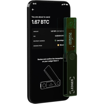 Аппаратный криптокошелек Ledger Nano X (темно-зеленый)