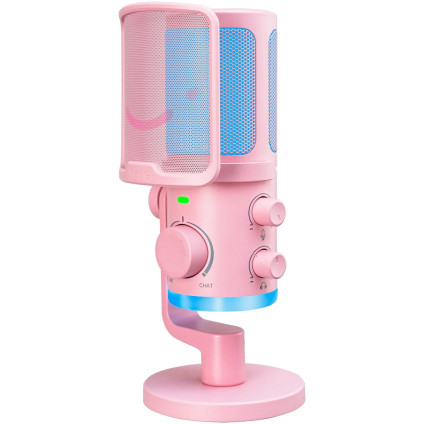 Проводной микрофон FIFINE AM6 (розовый)