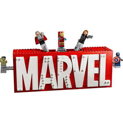 Конструктор LEGO Marvel 76313 Логотип MARVEL с минифигурками