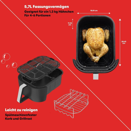 Аэрогриль (аэрофритюрница) Instant Vortex Slim (серебристый)