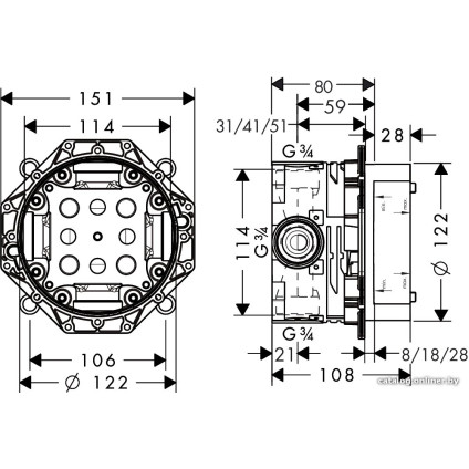 Монтажная коробка Hansgrohe iBox universal 01800180