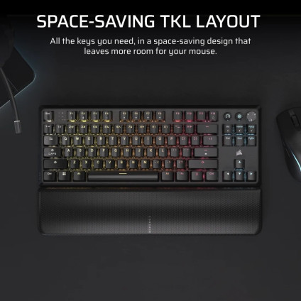 Клавиатура Corsair K70 Core TKL Wireless RGB (черный, Corsair MLX Red V2, нет кириллицы)