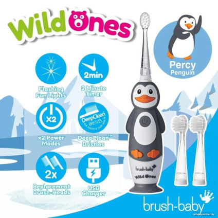 Электрическая зубная щетка Brush-Baby WildOnes Penguin