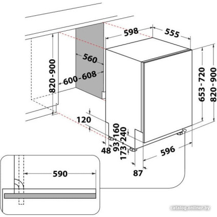 Встраиваемая посудомоечная машина Whirlpool WIO 3T226 PFG