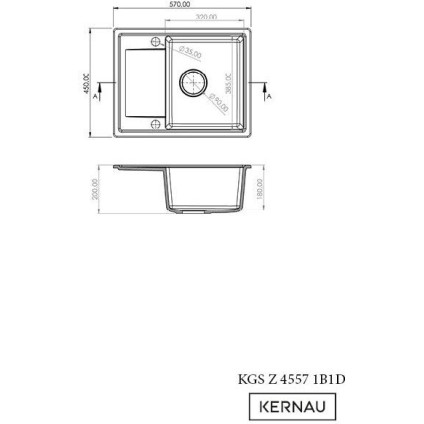 Кухонная мойка Kernau KGS Z 4557 1B1D Deep Black