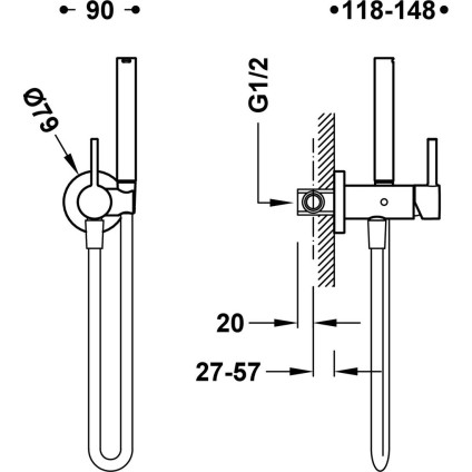 Гигиенический душ Tres Study 134123OP
