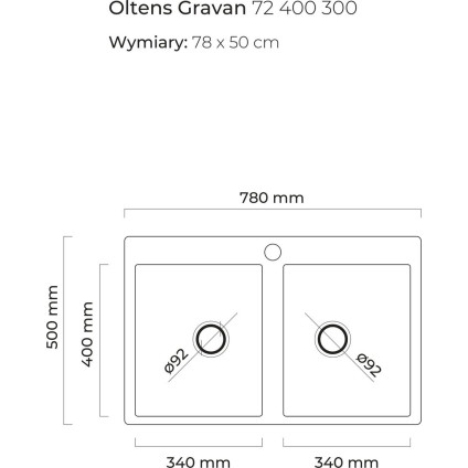 Кухонная мойка Oltens Gravan 72400300 (черный матовый)
