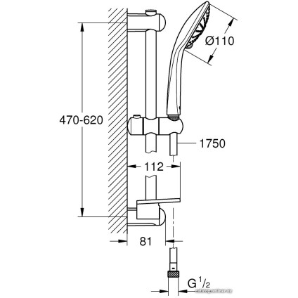 Душевой гарнитур  Grohe Euphoria 110 Massage 27243001 (хром)