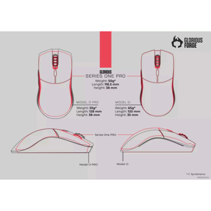 Игровая мышь Glorious Series One Pro (серый/красный)