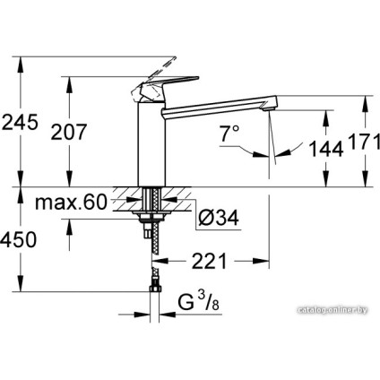 Смеситель Grohe Eurosmart Cosmopolitan 30193000