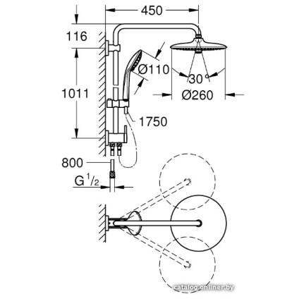 Душевая система  Grohe Vitalio Joy 260 27357002