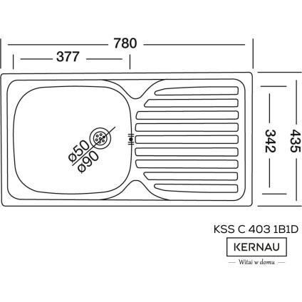 Кухонная мойка Kernau KSS C 403 1B1D Linen