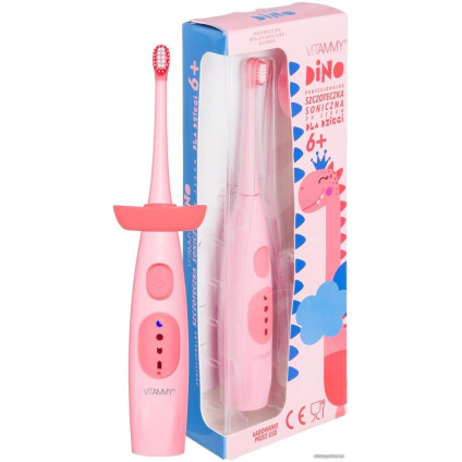 Электрическая зубная щетка Vitammy Dino (розовый)