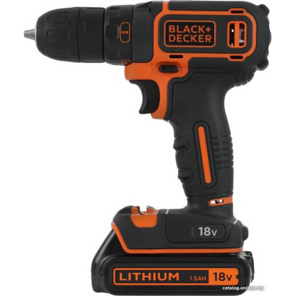 Дрель-шуруповерт Black & Decker BDCDC18B (с 2-мя АКБ, без кейса)