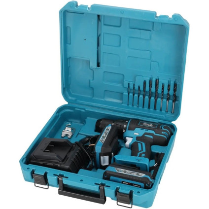 Ударная дрель-шуруповерт Dedra DED7030A02 (с 2-мя АКБ, кейс)