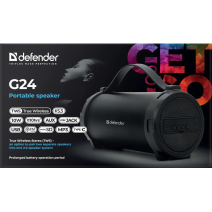 Беспроводная колонка Defender G24 (черный)