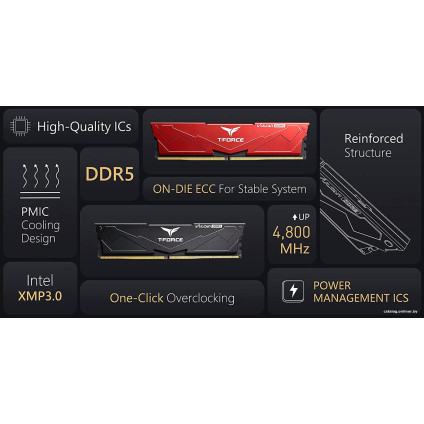 Оперативная память Team T-Force Vulcan 2x16ГБ DDR5 6000 МГц FLBD532G6000HC38ADC01