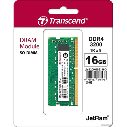 Оперативная память Transcend JetRam 32GB DDR4 SODIMM PC4-25600 JM3200HSE-32G