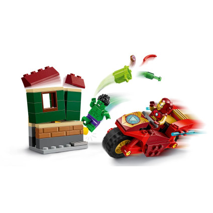 Конструктор LEGO Super Heroes Железный человек на мотоцикле и Халк 76287